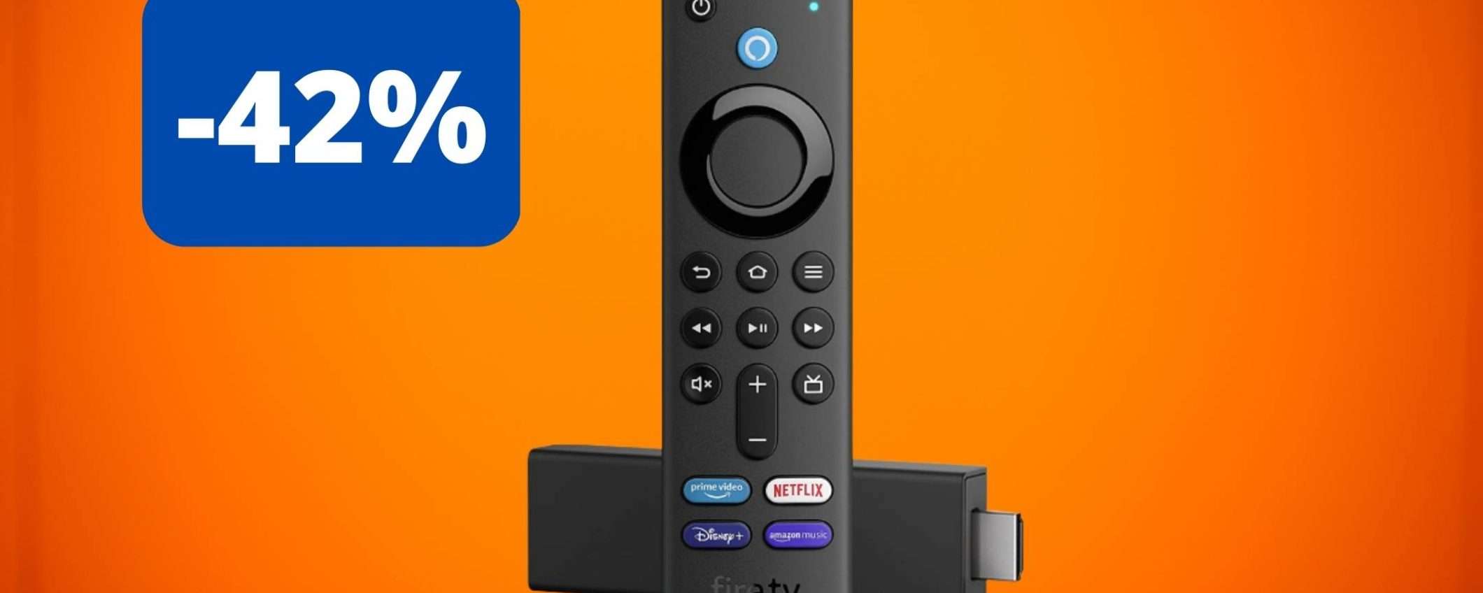 Fire TV Stick 4K torna in offerta: super sconto del 42% Fire TV Stick 4K torna in offerta: super sconto del 42%