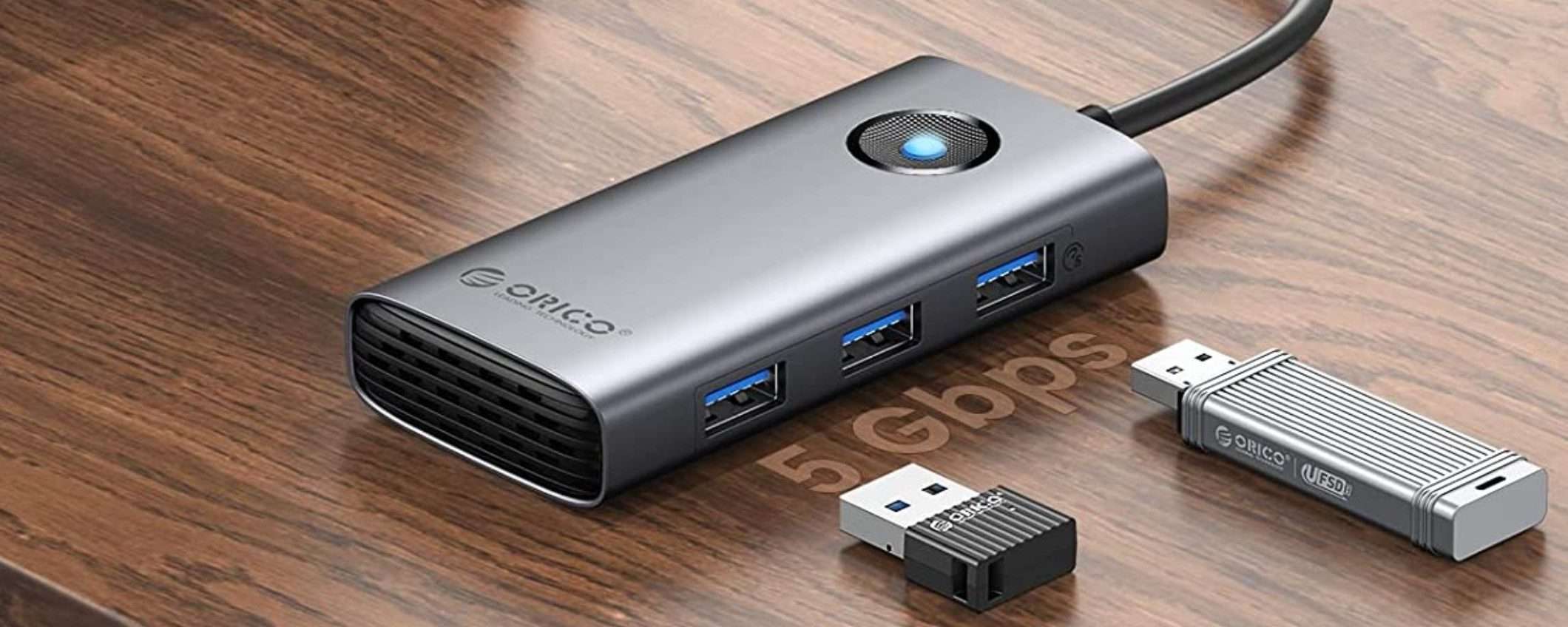 A questo Hub USB 6-in-1 colleghi di tutto: ti costa solo 15€ A questo Hub USB 6-in-1 colleghi di tutto: ti costa solo 15€