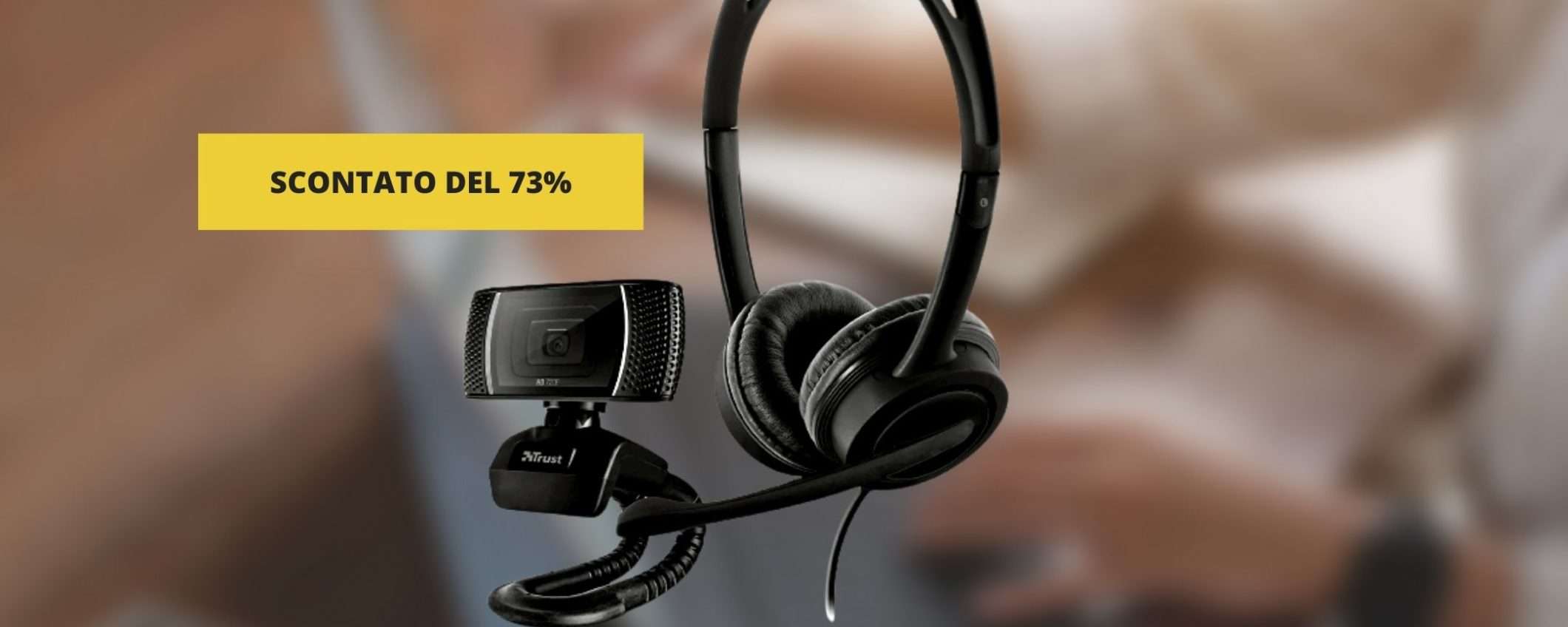 Webcam HD e Cuffie Trust: meno di 15€ grazie allo sconto del 73% Webcam HD e Cuffie Trust: meno di 15€ grazie allo sconto del 73%