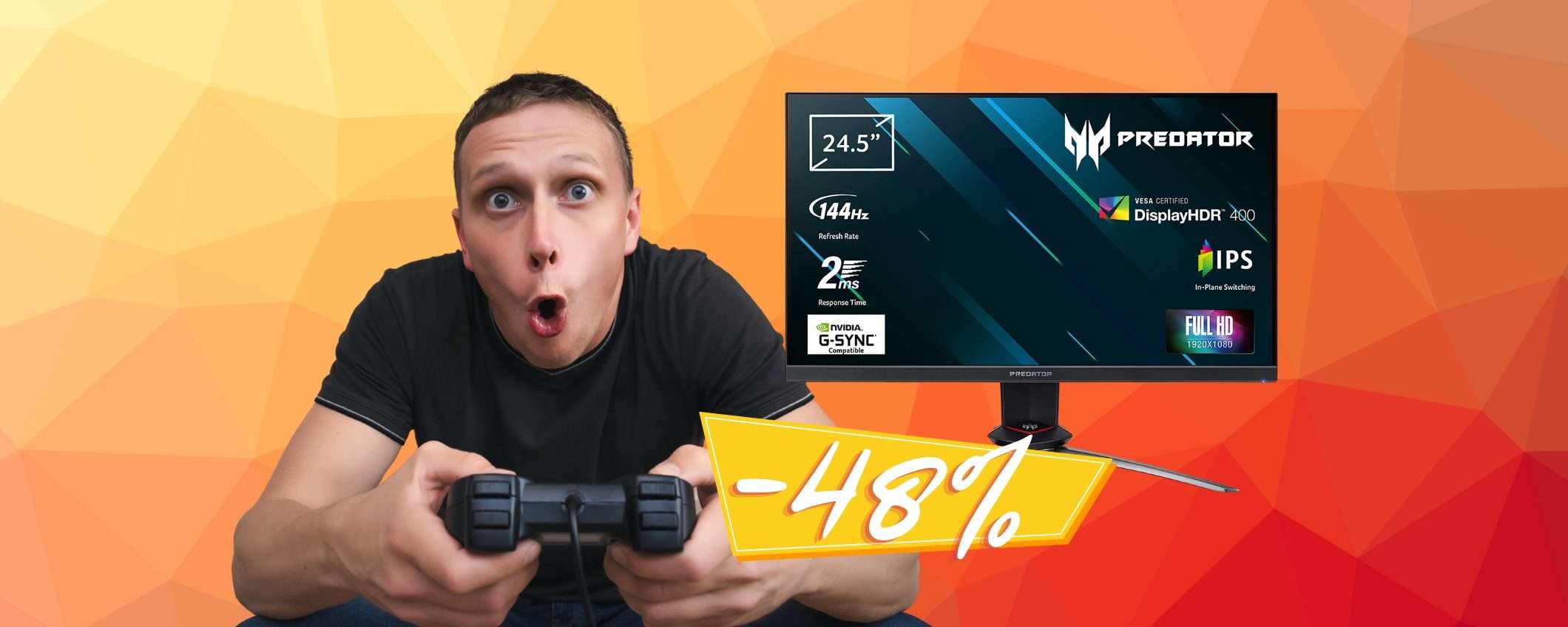 Acer Predator: monitor gaming da 24,5 pollici FHD a prezzo WOW (-48%) Acer Predator: monitor gaming da 24,5 pollici FHD a prezzo WOW (-48%)