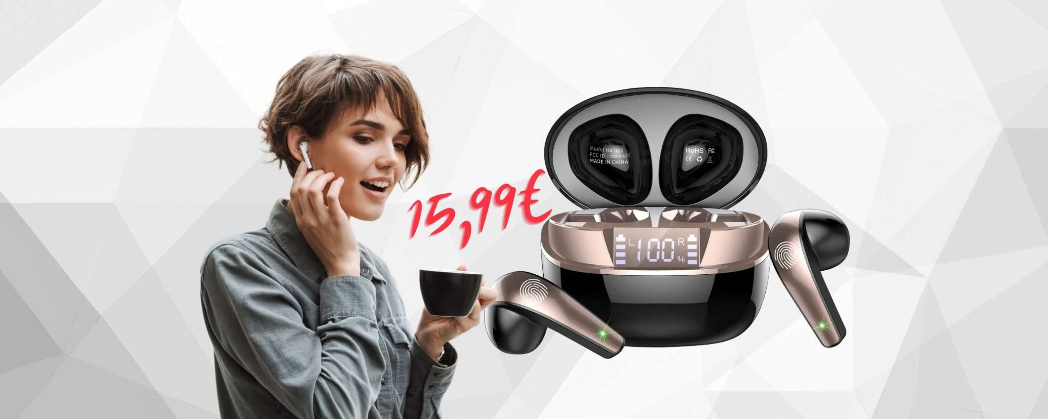Auricolari Bluetooth a MENO di 16€: ottimo audio, prezzo basso Auricolari Bluetooth a MENO di 16€: ottimo audio, prezzo basso