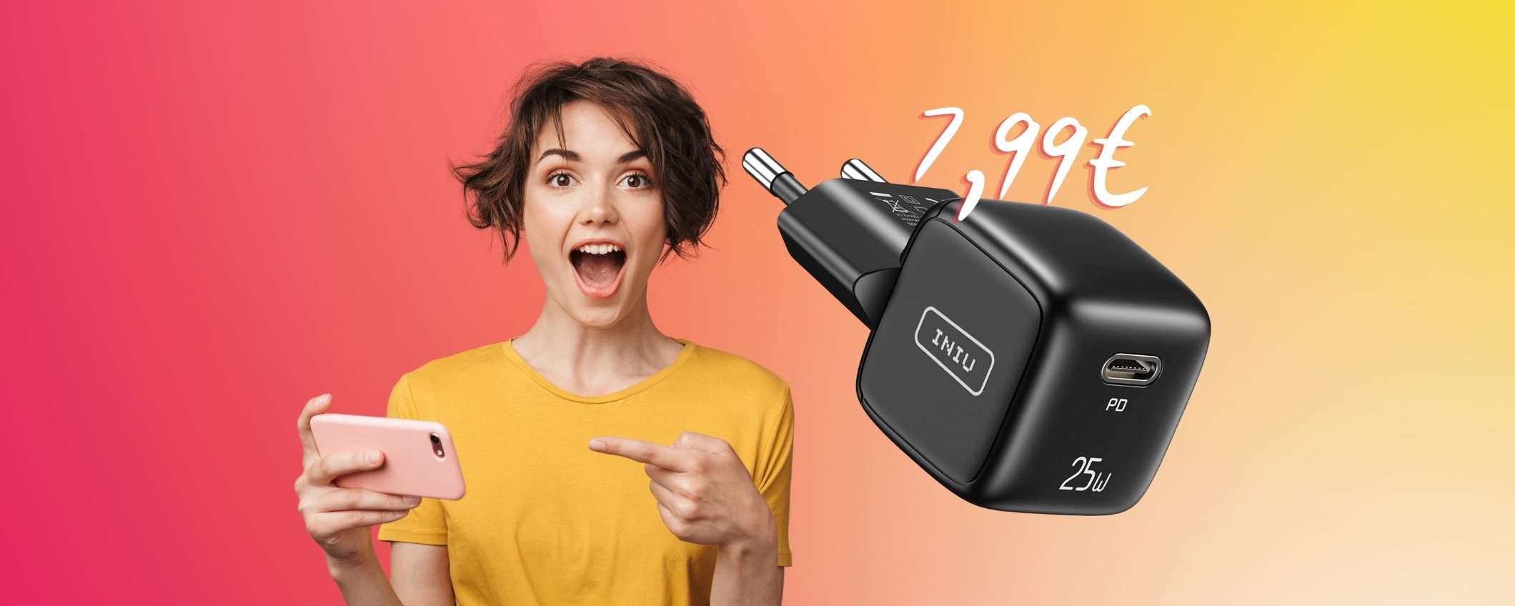 Caricatore da 25W super compatto a MENO di 8€, che PREZZO Caricatore da 25W super compatto a MENO di 8€, che PREZZO