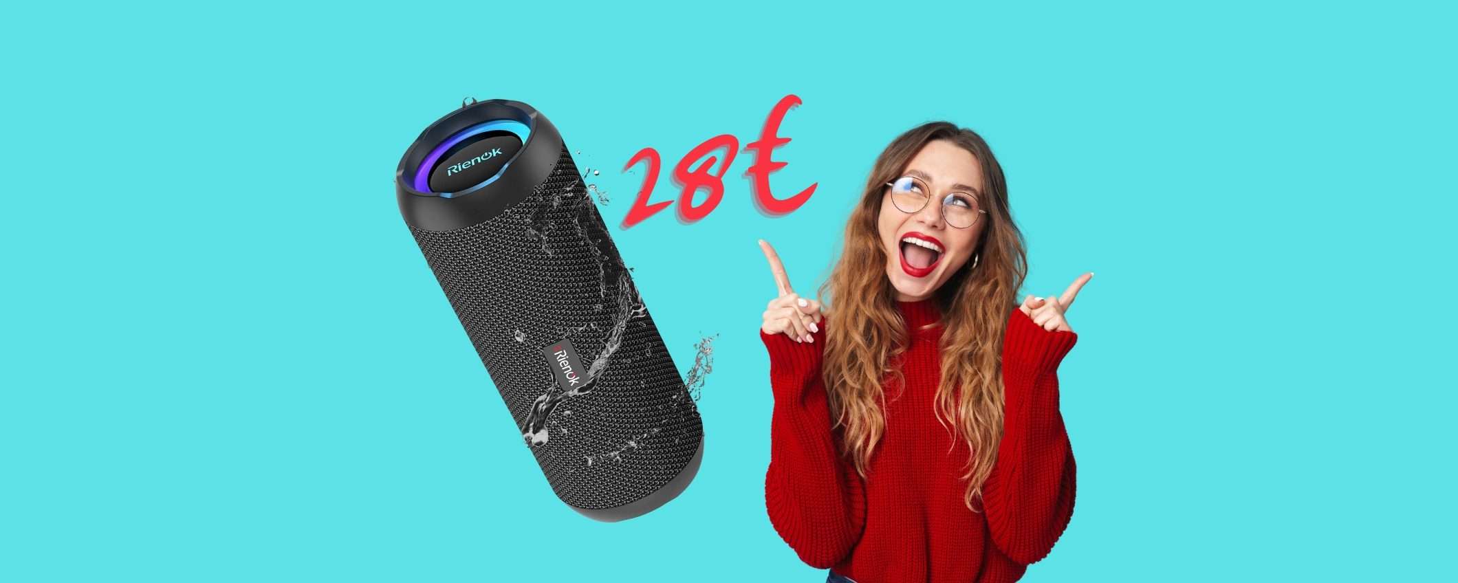 Cassa Bluetooth portatile e impermeabile, solo 28€ Cassa Bluetooth portatile e impermeabile, solo 28€