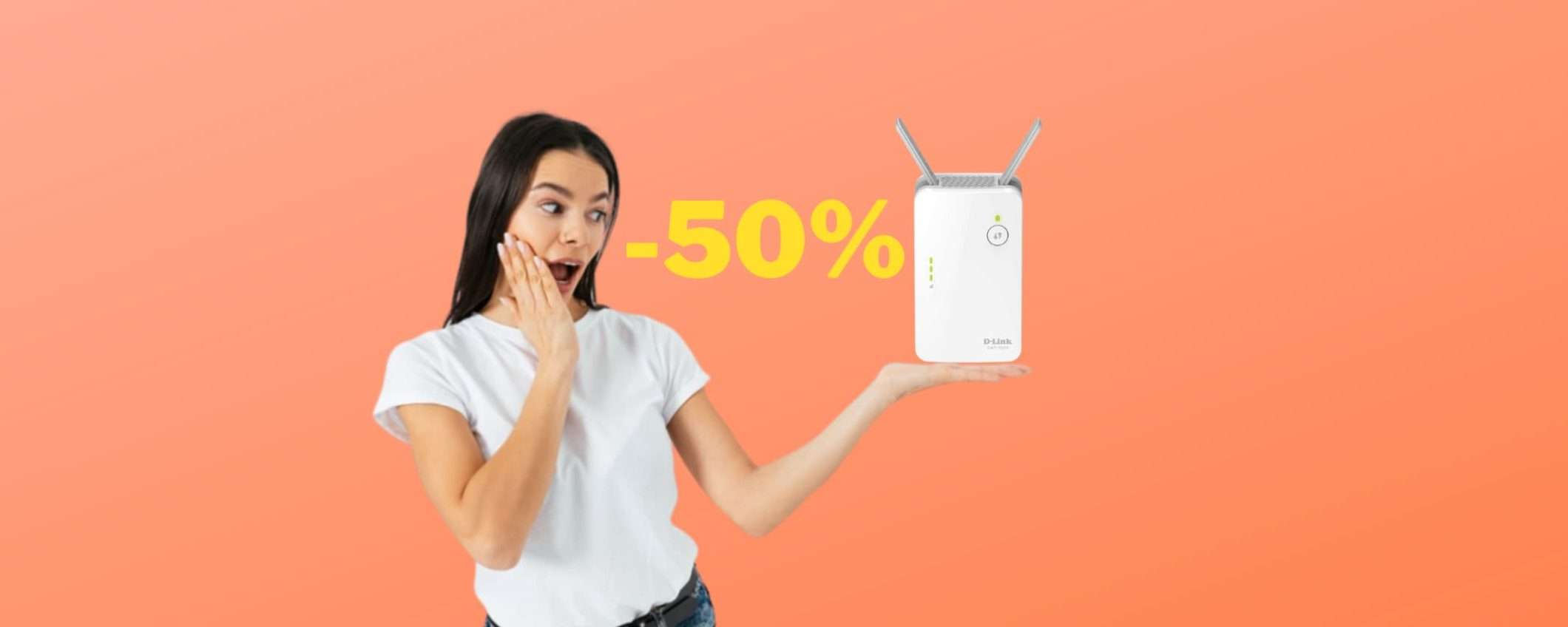 D-Link: Range Extender UNIVERSALE a METÀ PREZZO (-50%)