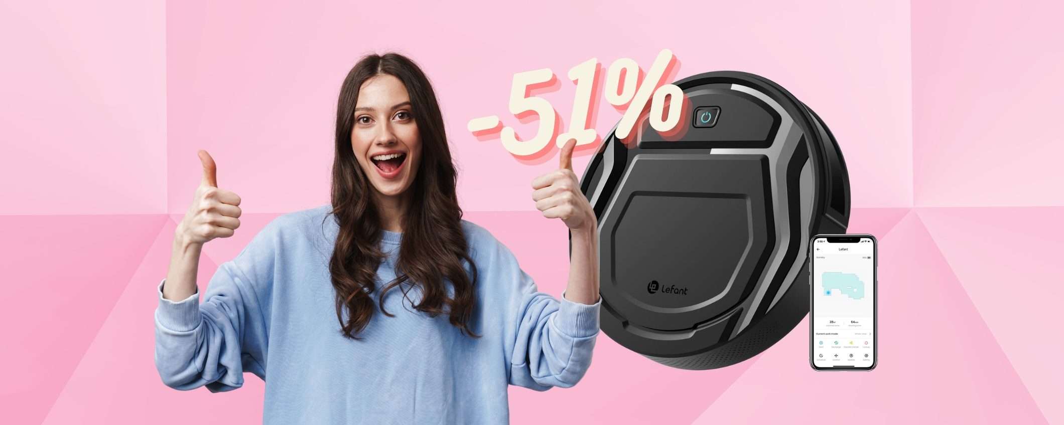 Lefant: robot aspirapolvere a un PREZZO MAI VISTO (-51%) Lefant: robot aspirapolvere a un PREZZO MAI VISTO (-51%)
