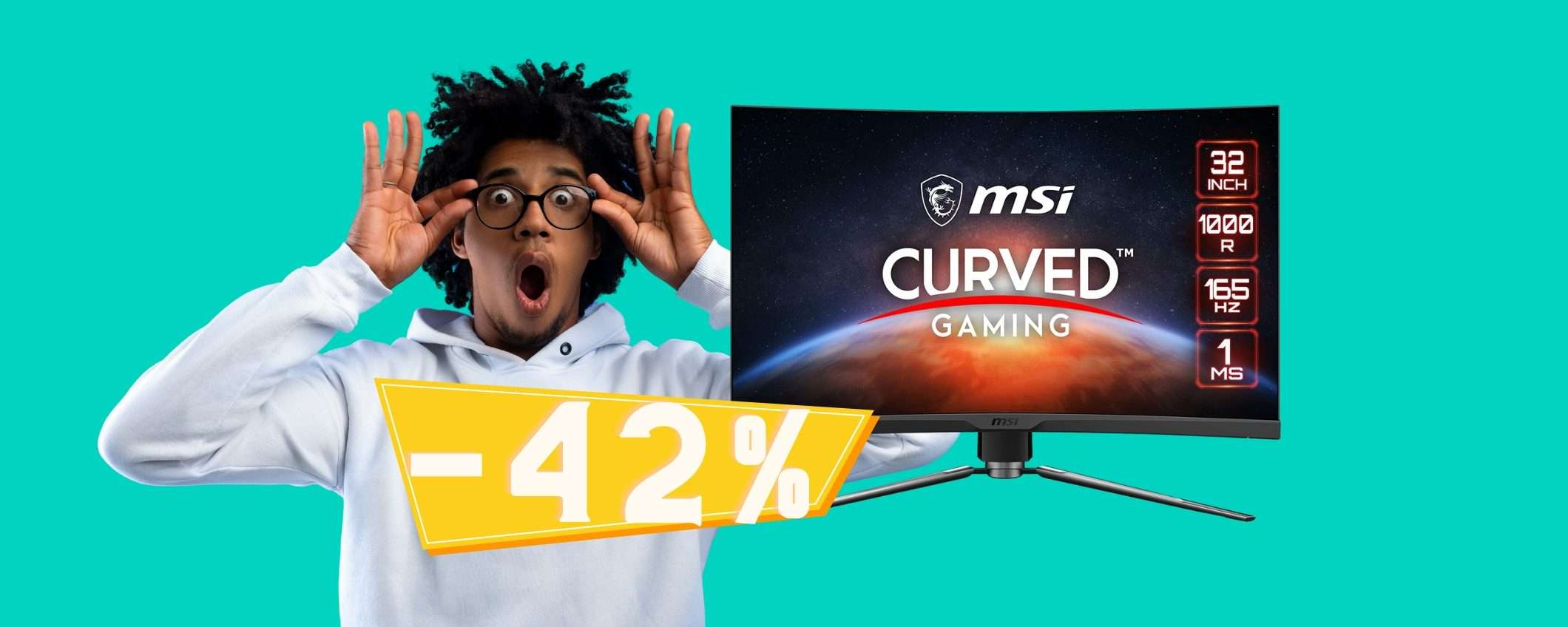 MSI: monitor gaming curvo da 32 pollici a prezzo FOLLE (-42%) MSI: monitor gaming curvo da 32 pollici a prezzo FOLLE (-42%)