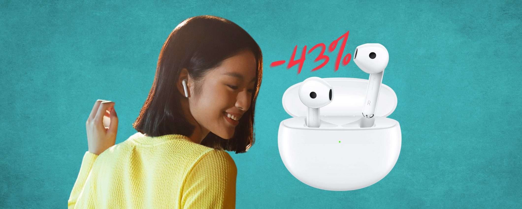 OPPO Enco Air2 a prezzo da CAPOGIRO, -43% su Amazon OPPO Enco Air2 a prezzo da CAPOGIRO, -43% su Amazon