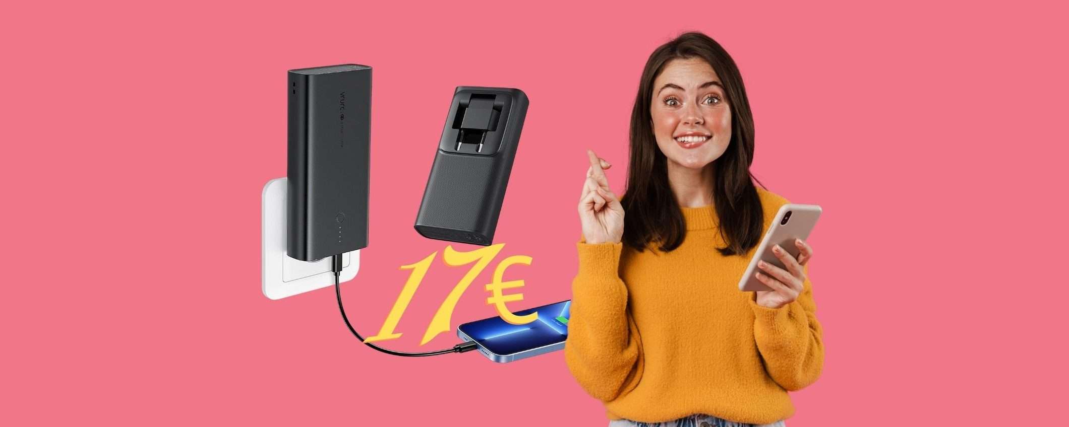 Power Bank da 10000mAh con spina pieghevole, GENIALATA a 17€ Power Bank da 10000mAh con spina pieghevole, GENIALATA a 17€