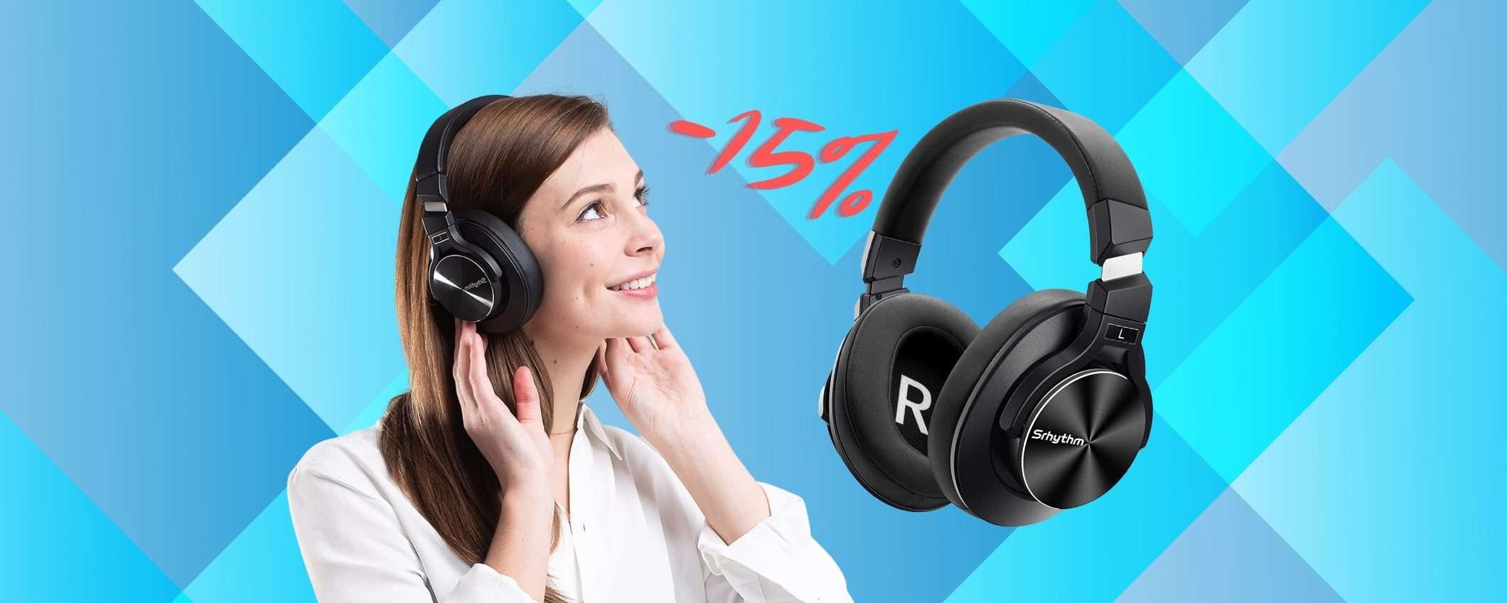Srhythm NC75 Pro: cuffie wireless con 40h di ascolto a un OTTIMO prezzo Srhythm NC75 Pro: cuffie wireless con 40h di ascolto a un OTTIMO prezzo
