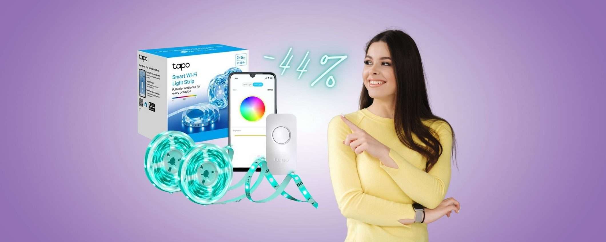 Tp-Link: la striscia LED WiFi a POCHISSIMO (5m x 2) SCONTO del 44% Tp-Link: la striscia LED WiFi a POCHISSIMO (5m x 2) SCONTO del 44%