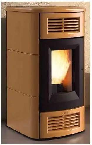 COLA STUFA PELLET BEAUTY LUX CANALIZZABILE 13KW CUOIO