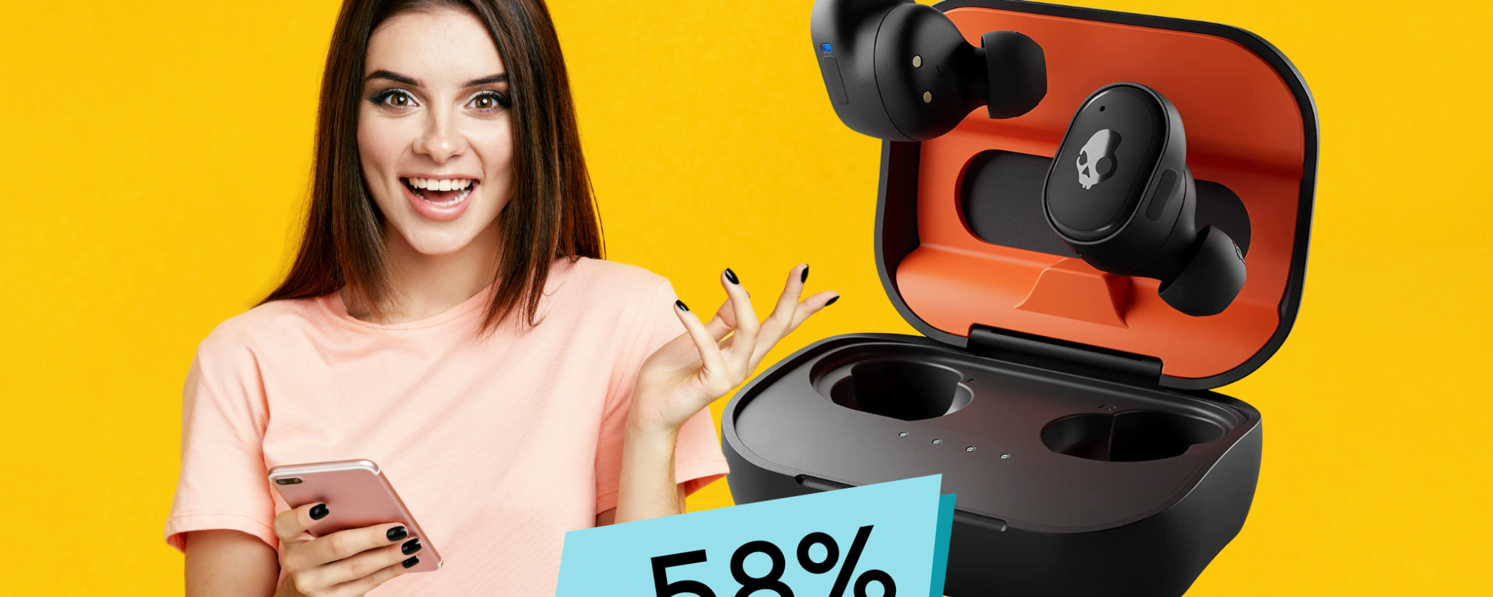 Auricolari Bluetooth Skullcandy: SUPER sconto del 58% su Amazon Auricolari Bluetooth Skullcandy: SUPER sconto del 58% su Amazon