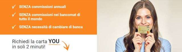 Carta di credito YOU vantaggi