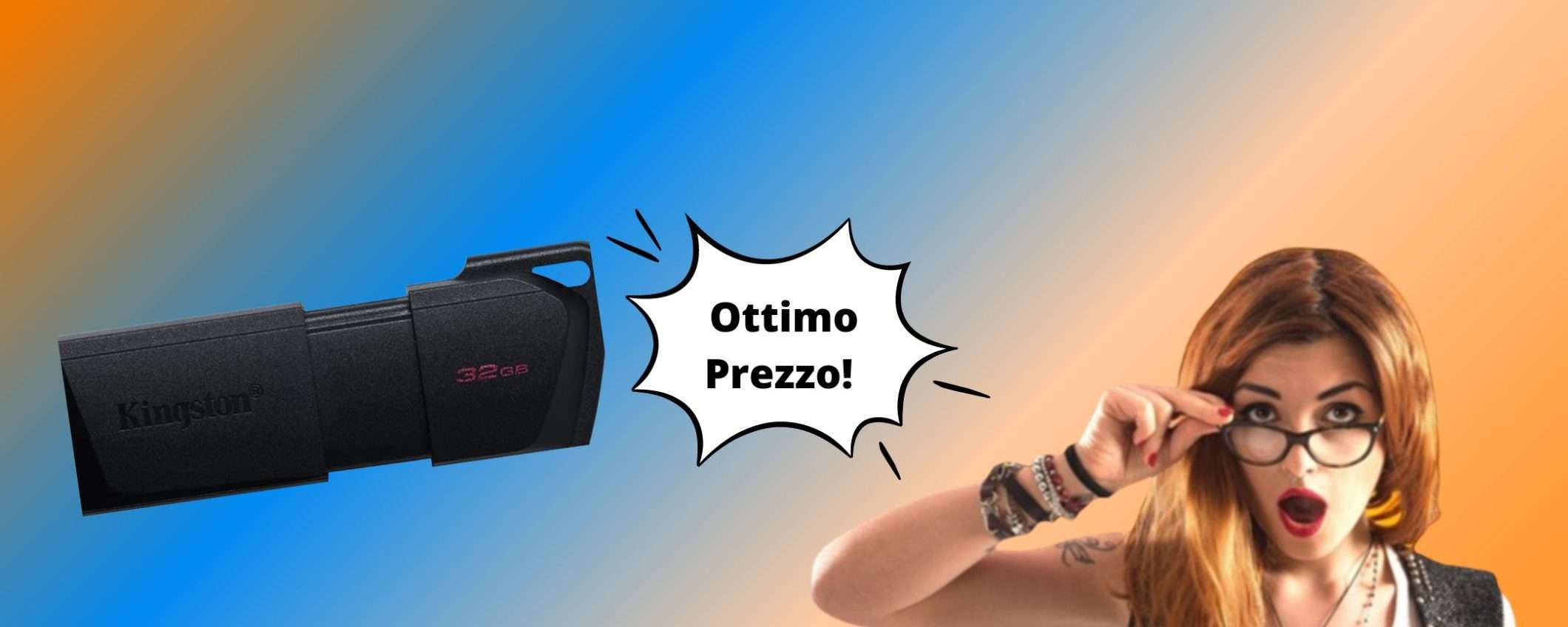 Chiavetta USB Kingston 32 GB ad appena 6€ su Amazon Chiavetta USB Kingston 32 GB ad appena 6€ su Amazon