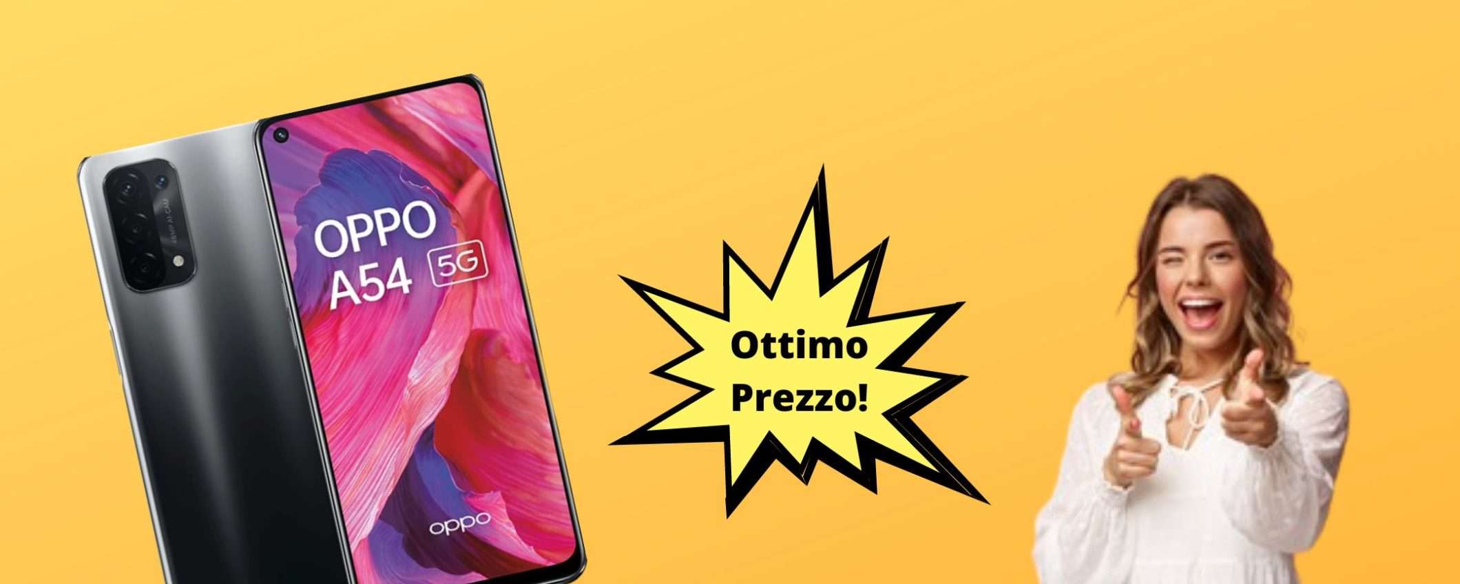 Oppo A54 5G, ora ad un ottimo prezzo sullo store Amazon Oppo A54 5G, ora ad un ottimo prezzo sullo store Amazon