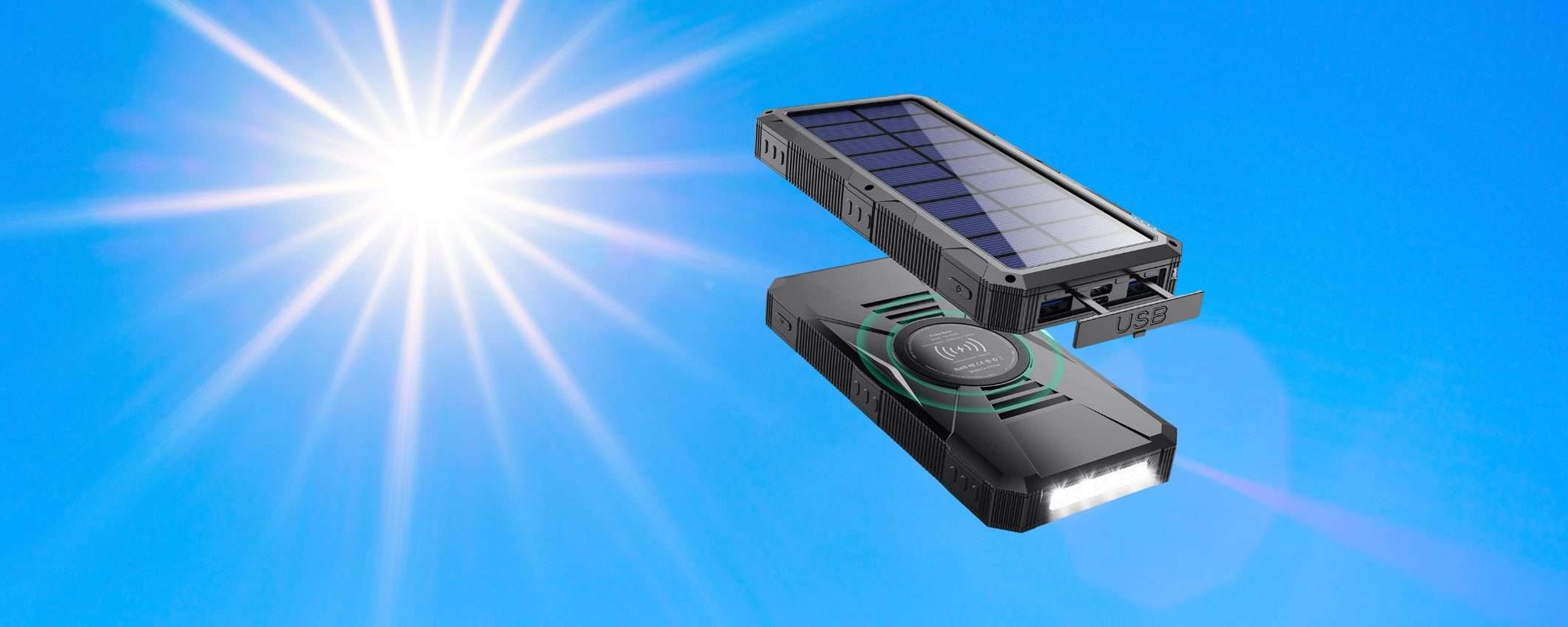 Powerbank 30800mAh che si ricarica al sole: OFFERTA LAMPO su Amazon (-15%) Powerbank 30800mAh che si ricarica al sole: OFFERTA LAMPO su Amazon (-15%)
