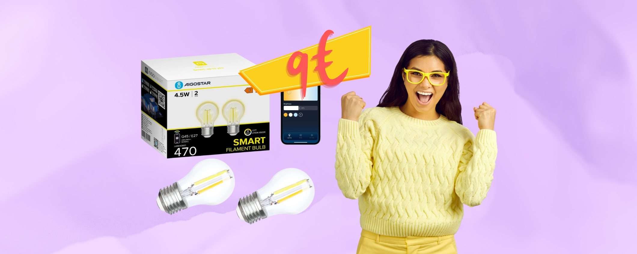 Accendi la luce con la voce con queste 2 lampadine smart a 9€ Accendi la luce con la voce con queste 2 lampadine smart a 9€