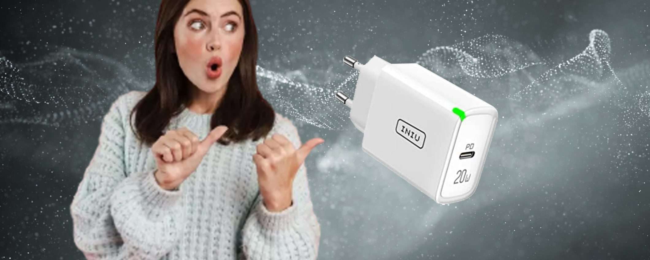 Caricatore USB C da 20W INIU oggi con DOPPIO SCONTO pazzesco Caricatore USB C da 20W INIU oggi con DOPPIO SCONTO pazzesco