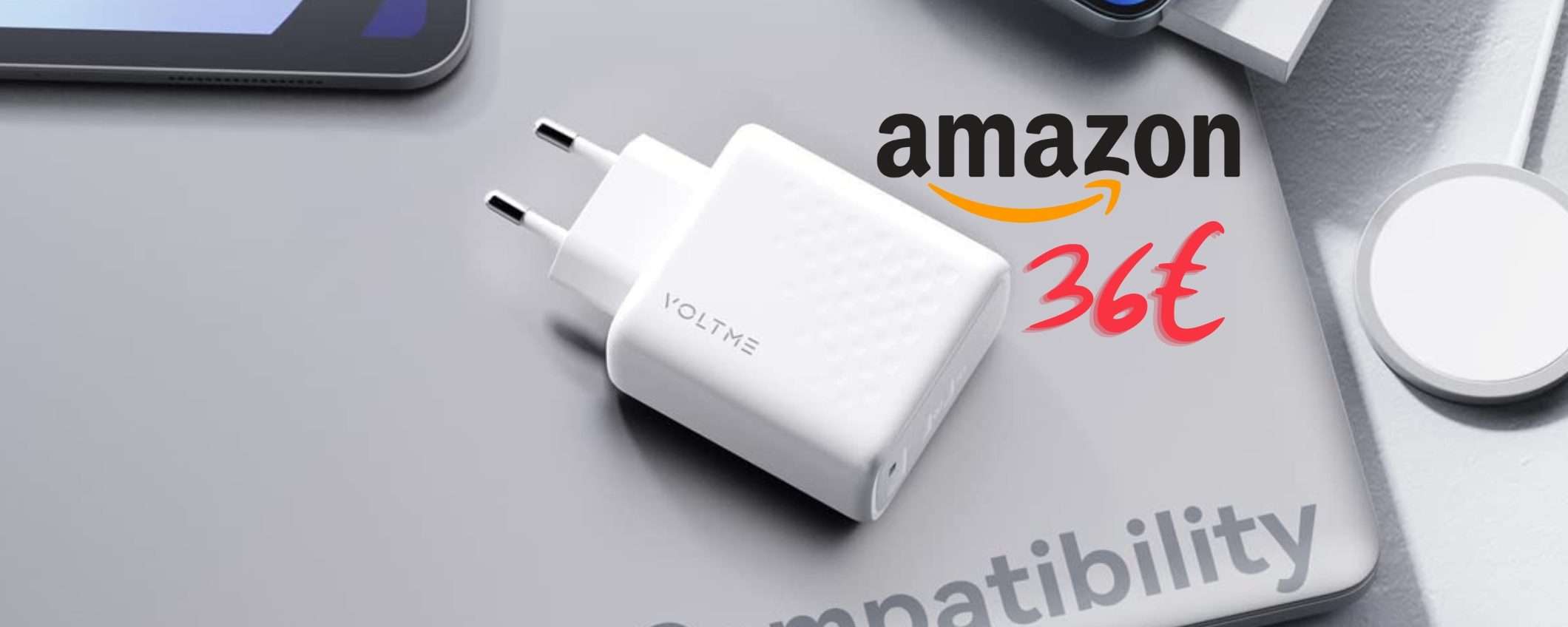 Caricatore USB da 65W: con soli 36€ carichi anche il portatile (Amazon) Caricatore USB da 65W: con soli 36€ carichi anche il portatile (Amazon)