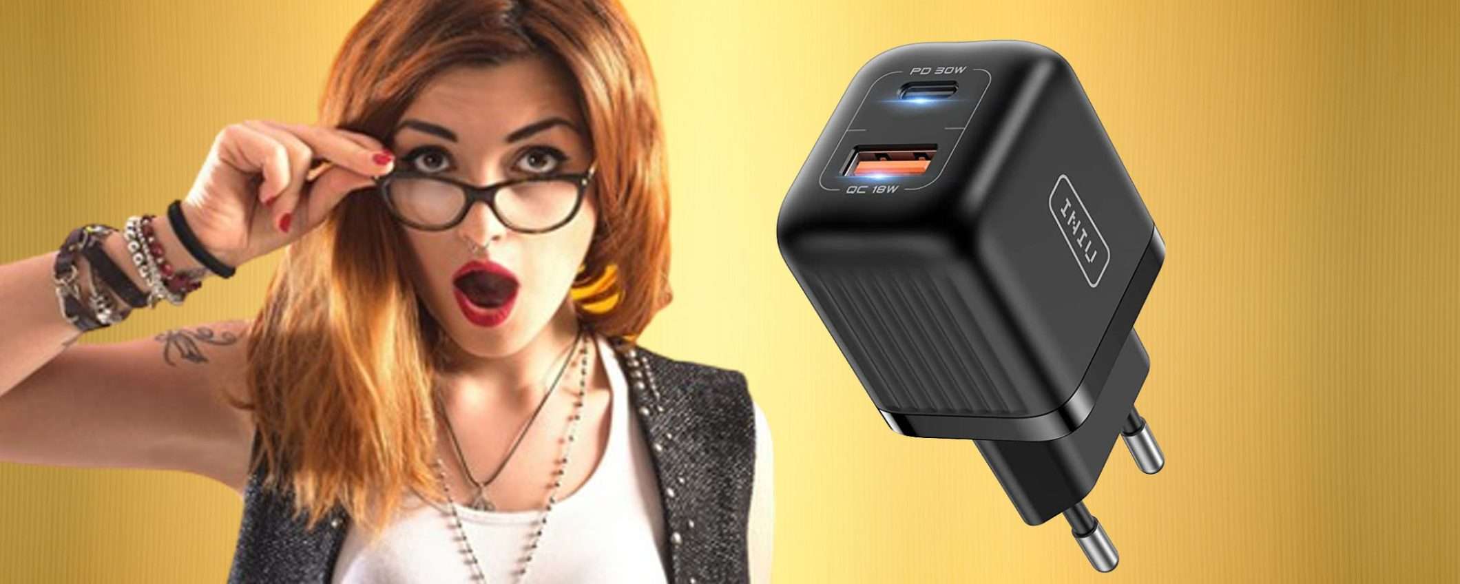 Caricatore USB a due porte da 30W al 70% su Amazon: prezzo pazzesco Caricatore USB a due porte da 30W al 70% su Amazon: prezzo pazzesco