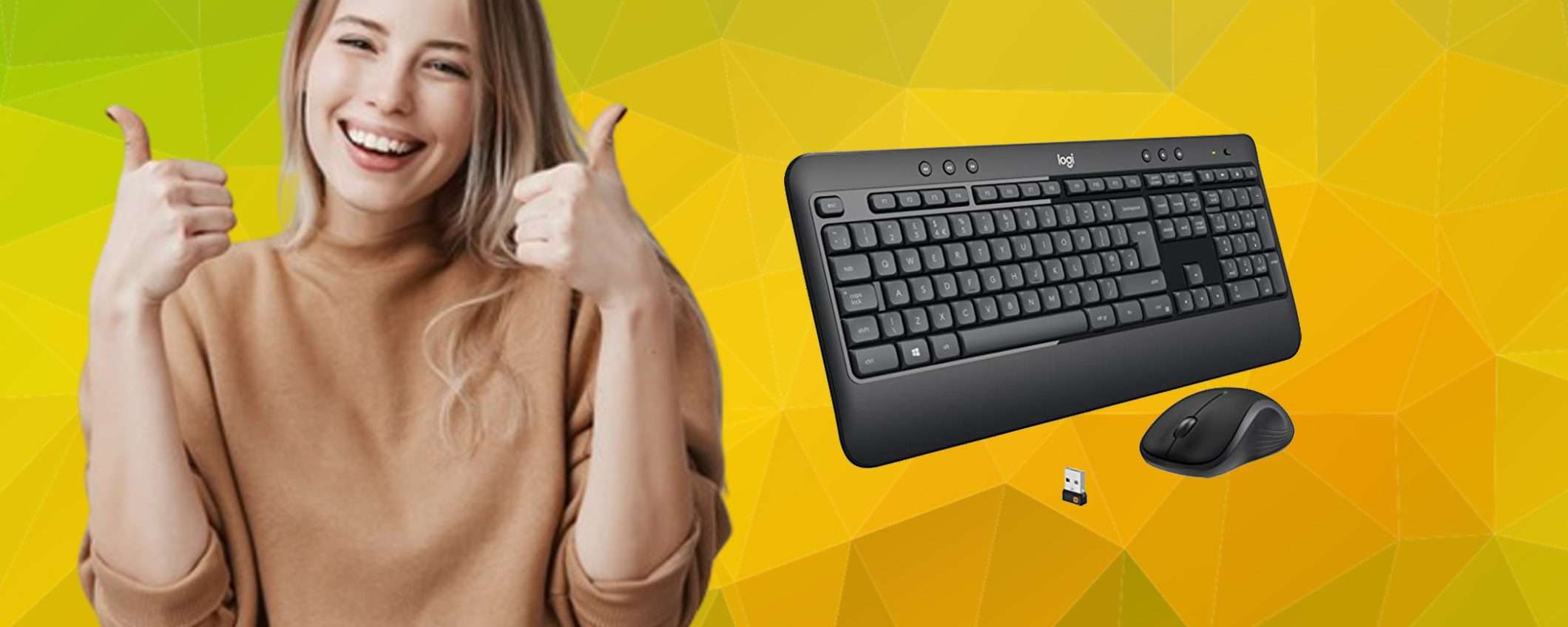 Combo tastiera e mouse wireless Logitech oggi a meno del metà prezzo Combo tastiera e mouse wireless Logitech oggi a meno del metà prezzo