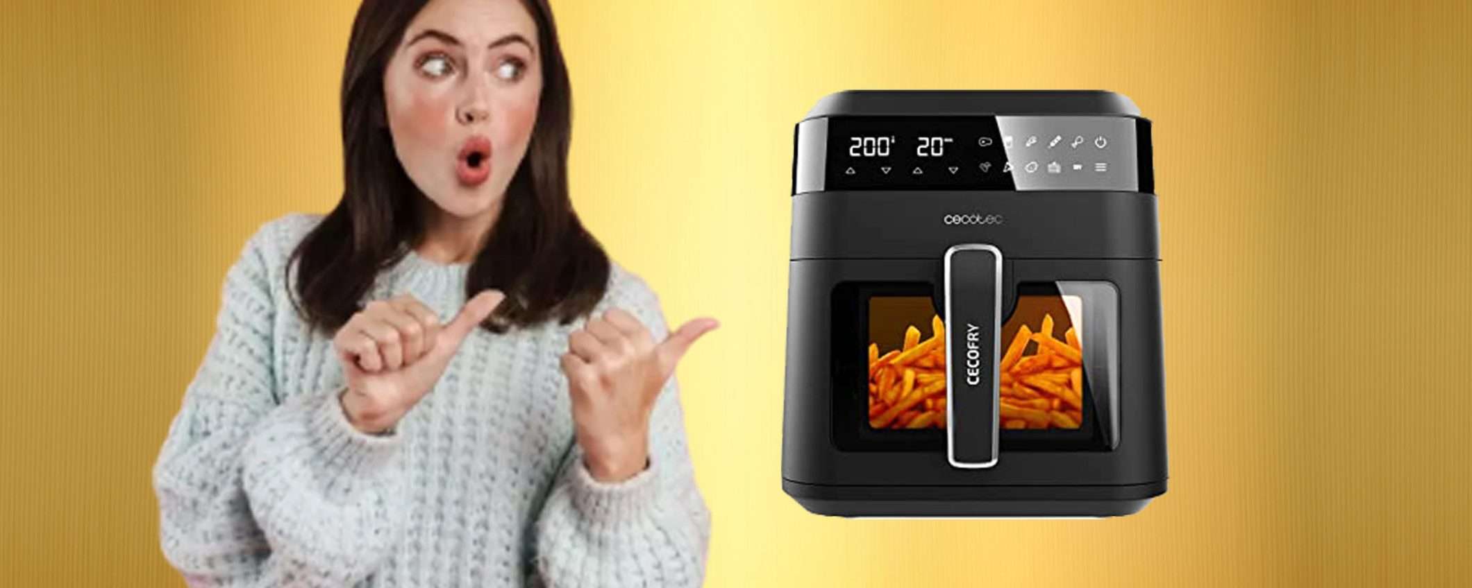 Friggitrice ad aria Cecotec da 6 litri oggi al prezzo IMPERDIBILE (Amazon) Friggitrice ad aria Cecotec da 6 litri oggi al prezzo IMPERDIBILE (Amazon)