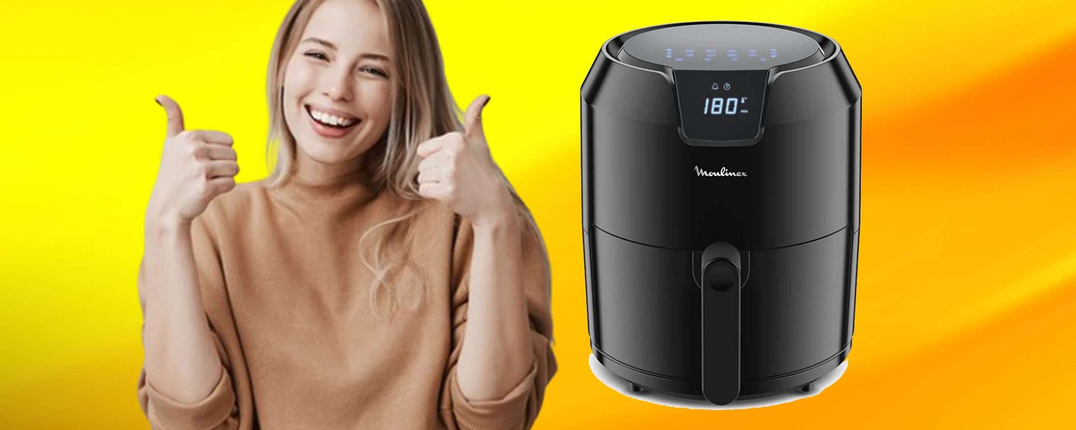 Friggitrice ad aria Moulinex a soli 84€: le follie della domenica di Amazon Friggitrice ad aria Moulinex a soli 84€: le follie della domenica di Amazon
