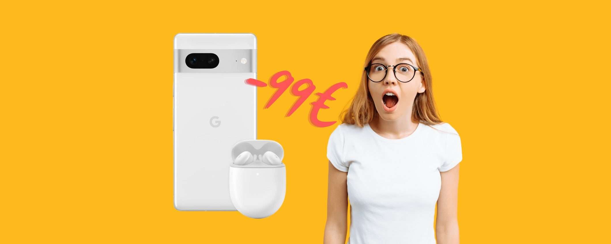 Google Pixel 7 a 99€ in MENO e in REGALO gli auricolari Pixel Buds A