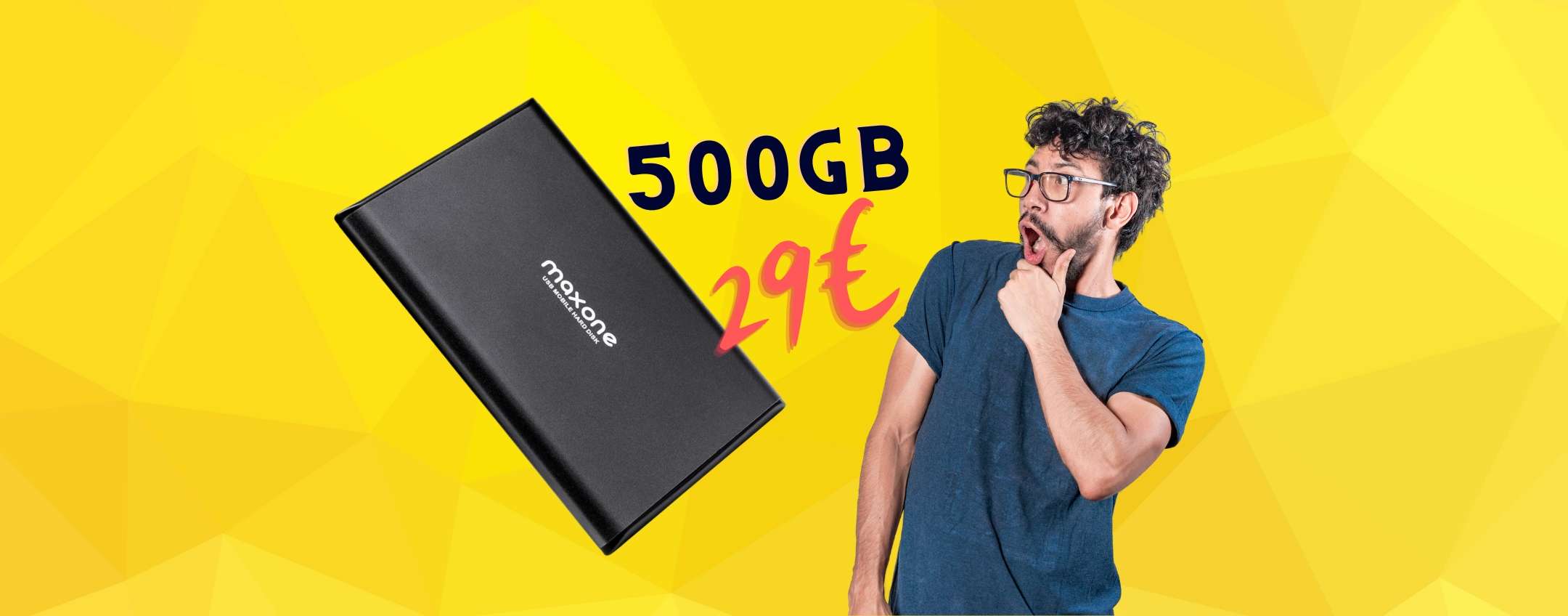 Hard Disk portatile da 500GB a 29€: BOMBA  da prendere al volo