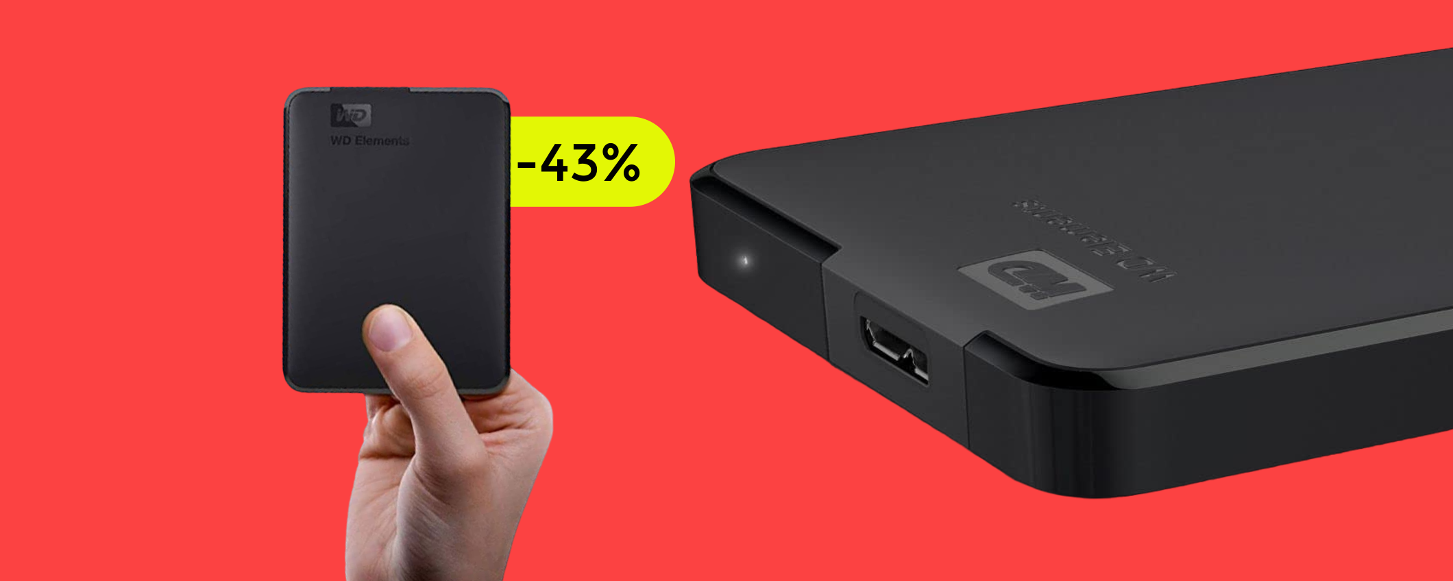 Hard disk esterno WD da 2TB: il prezzo CROLLA ad appena 68€ Hard disk esterno WD da 2TB: il prezzo CROLLA ad appena 68€