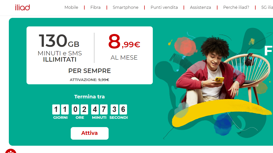 Promo Iliad Flash 130: minuti illimitati e 130 Giga a 8,99 euro Promo Iliad Flash 130: minuti illimitati e 130 Giga a 8,99 euro
