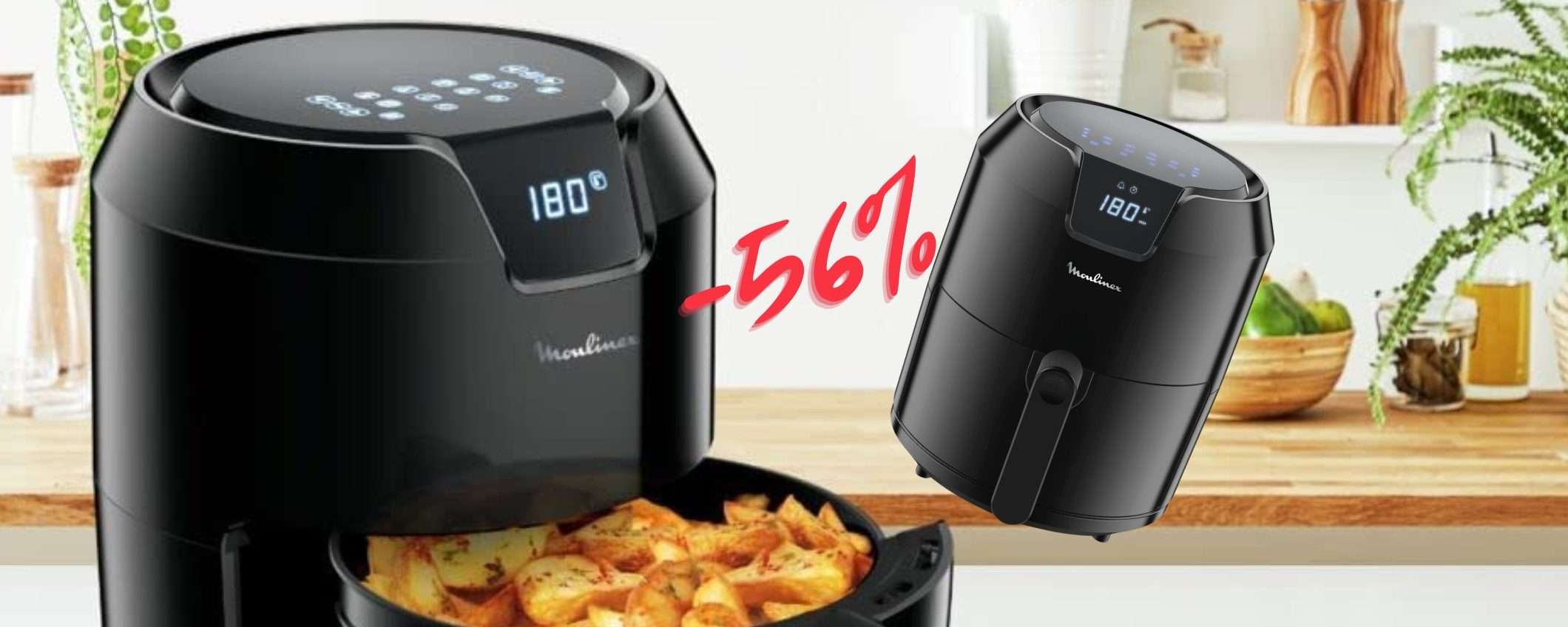 Moulinex Easy Fry Deluxe: friggitrice ad aria da 4,2L e 8 programmi a 99€