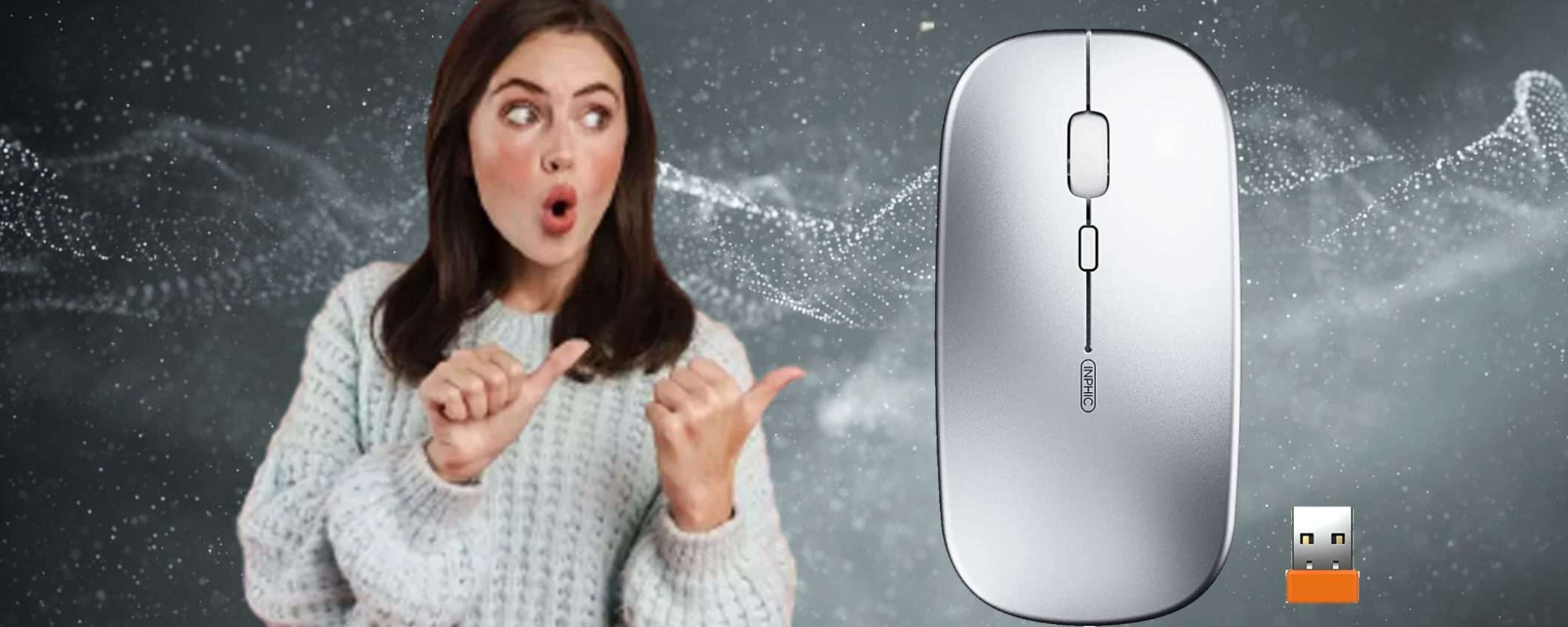 Mouse wireless ricaricabile adatto anche ai mancini a soli 12€ su Amazon Mouse wireless ricaricabile adatto anche ai mancini a soli 12€ su Amazon
