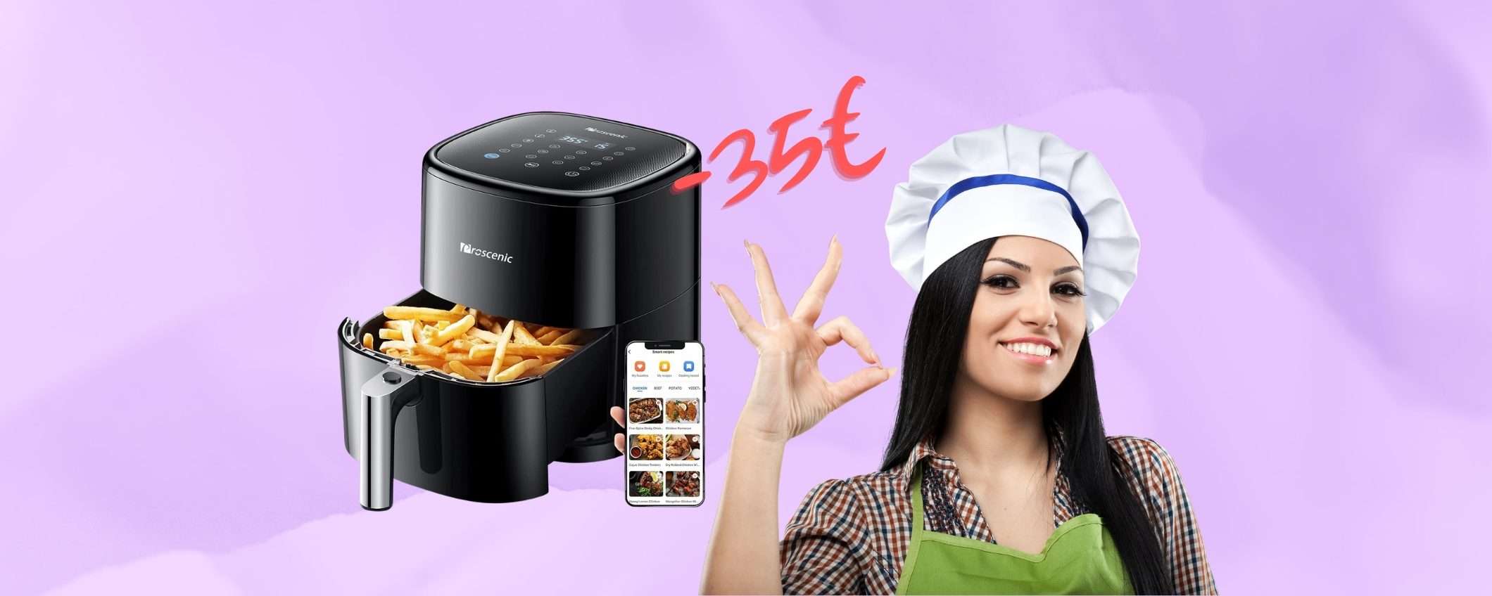 Proscenic T22: friggitrice ad aria da 5L con 11 programmi a prezzo WOW Proscenic T22: friggitrice ad aria da 5L con 11 programmi a prezzo WOW