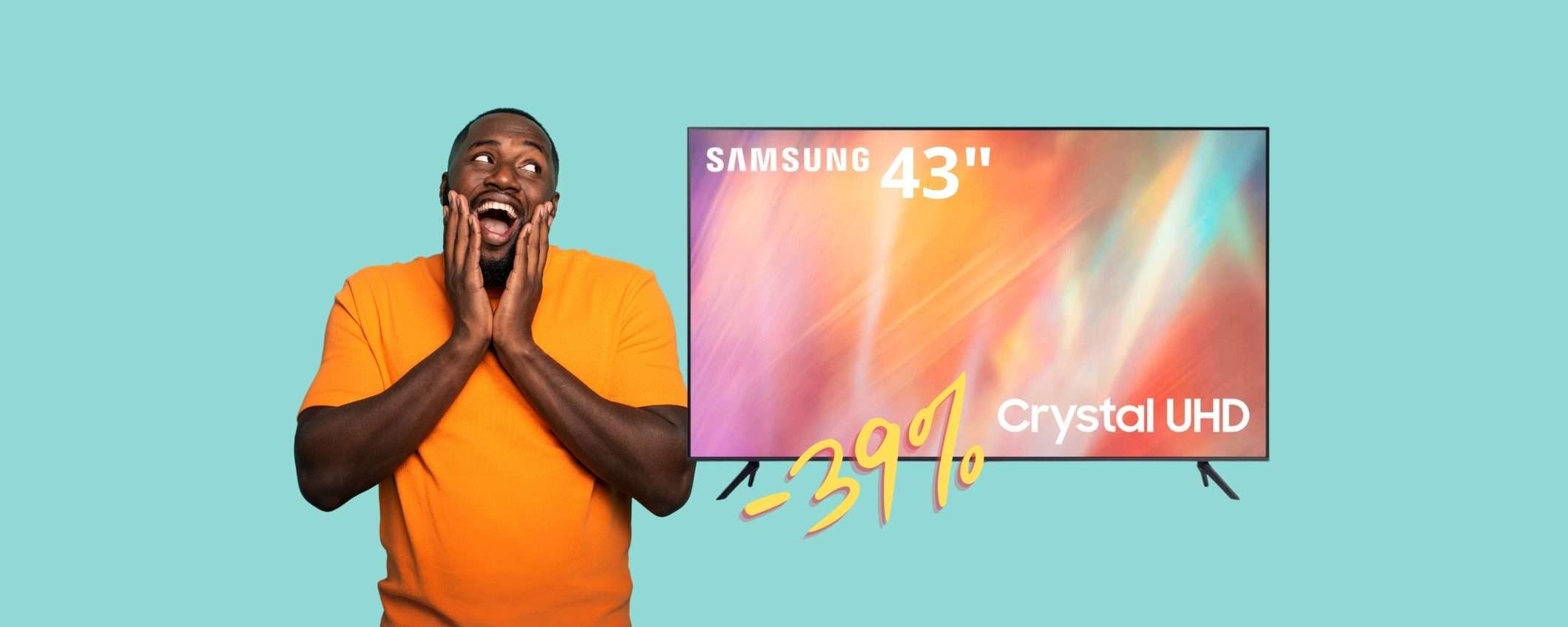 Samsung: Smart TV da 43 pollici Crystal UHD 4K a 225€ in MENO Samsung: Smart TV da 43 pollici Crystal UHD 4K a 225€ in MENO