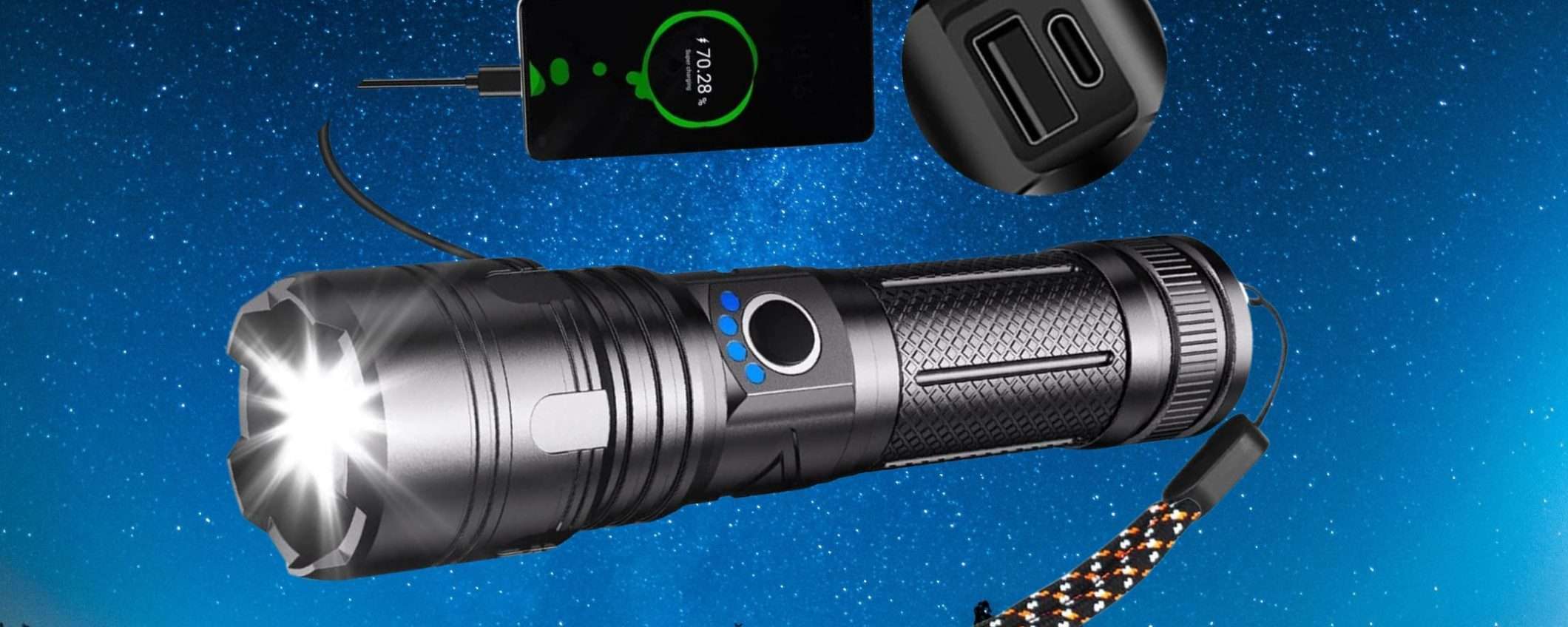 Torcia 8000 lumen ricaricabile a prezzo SFAVILLANTE: 15€ su Amazon Torcia 8000 lumen ricaricabile a prezzo SFAVILLANTE: 15€ su Amazon