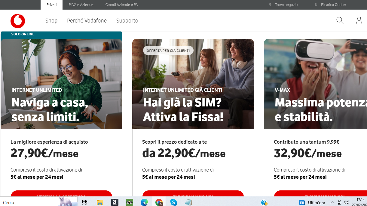 Promo Vodafone: naviga senza limiti a partire da 22,90 euro Promo Vodafone: naviga senza limiti a partire da 22,90 euro