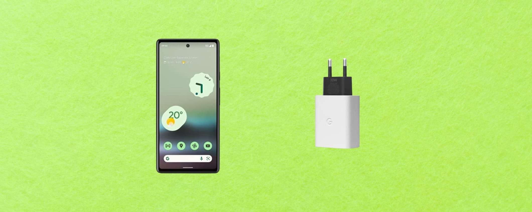 Google Pixel 6a con caricatore 30W: su Amazon risparmi subito 119€ Google Pixel 6a con caricatore 30W: su Amazon risparmi subito 119€