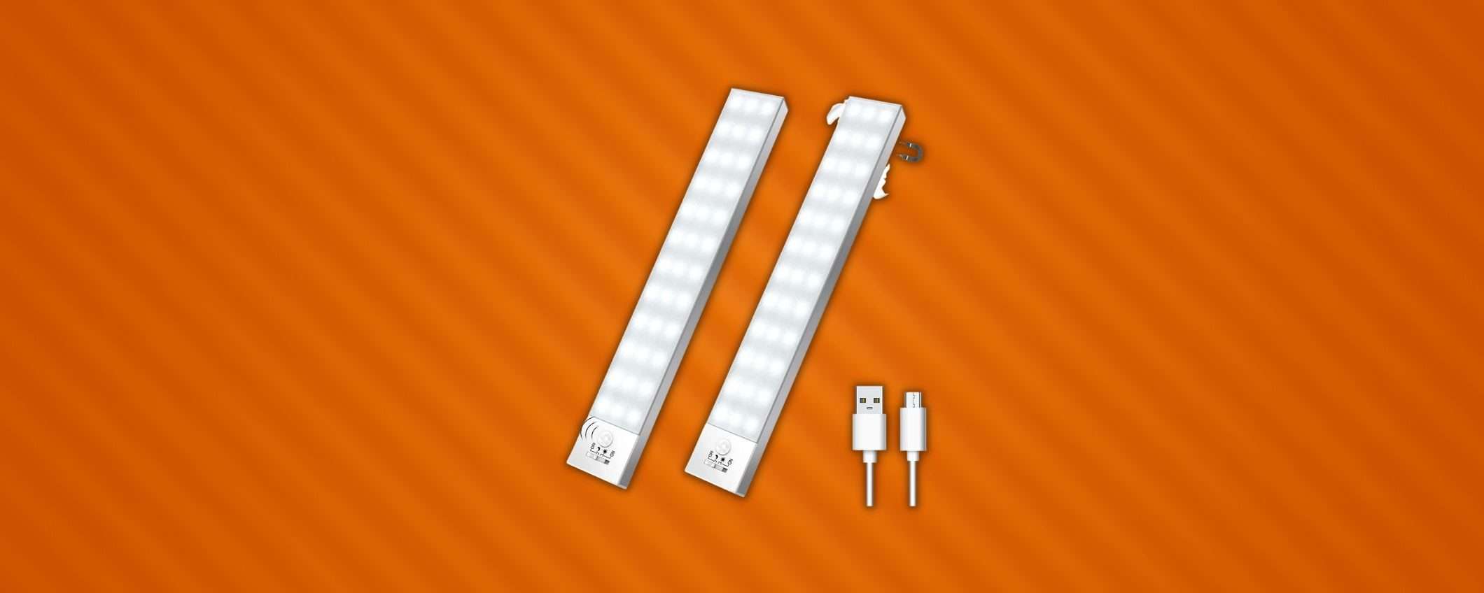 Luce armadio LED con sensore di movimento: GENIALATA in doppia offerta Luce armadio LED con sensore di movimento: GENIALATA in doppia offerta