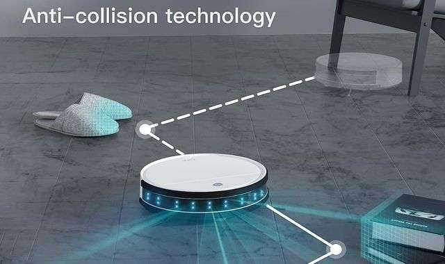 Robot aspirapolvere anti-collisione