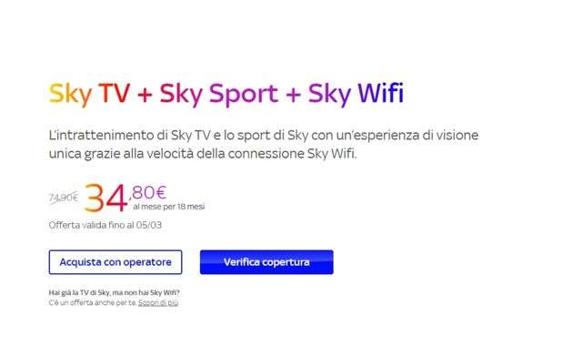 Sky TV + Sky Sport + Sky WiFi