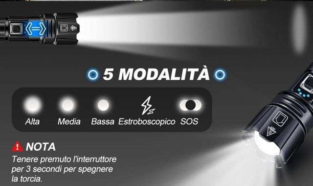 Torcia LED ricaricabile