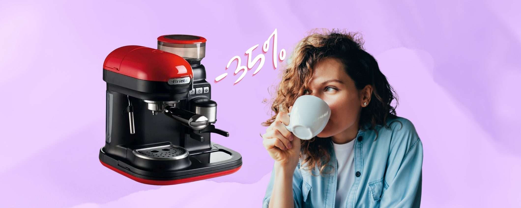 Ariete: macchina per espresso con macinacaffè integrato al 35% in MENO Ariete: macchina per espresso con macinacaffè integrato al 35% in MENO