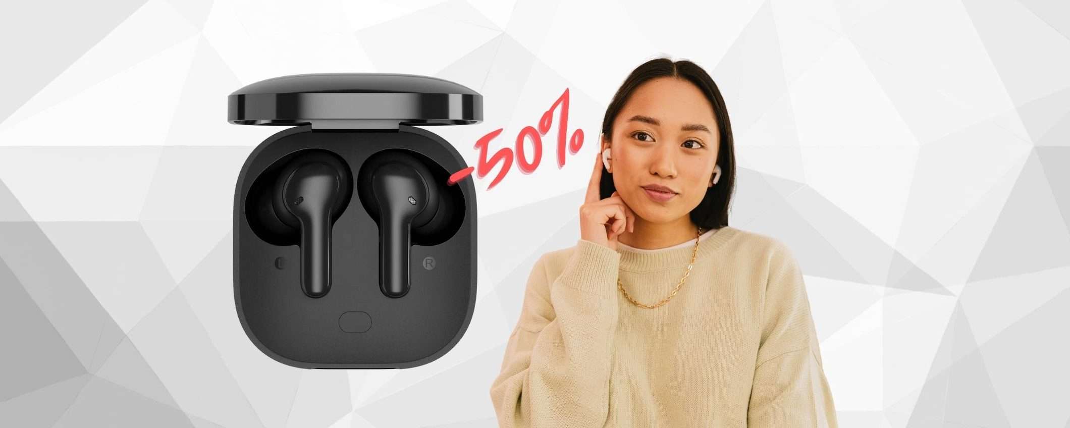 Auricolari Bluetooth con 40h di audio e cancellazione del rumore al 50% Auricolari Bluetooth con 40h di audio e cancellazione del rumore al 50%