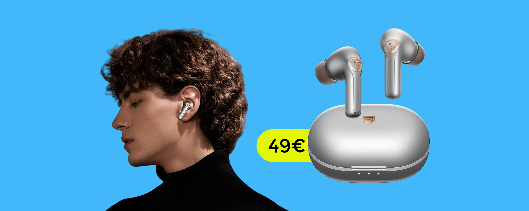 Auricolari con 4 microfoni, musica e chiamate per 20 ORE: bastano 49€