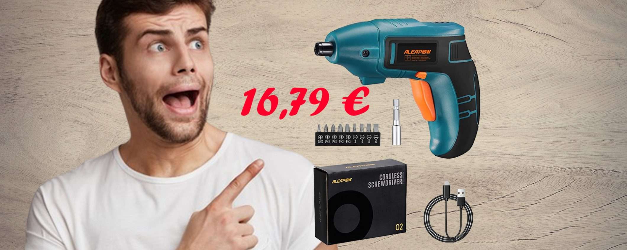Cacciavite e avvitatore elettrico senza fili a soli 16,79 € (Coupon40%) Cacciavite e avvitatore elettrico senza fili a soli 16,79 € (Coupon40%)