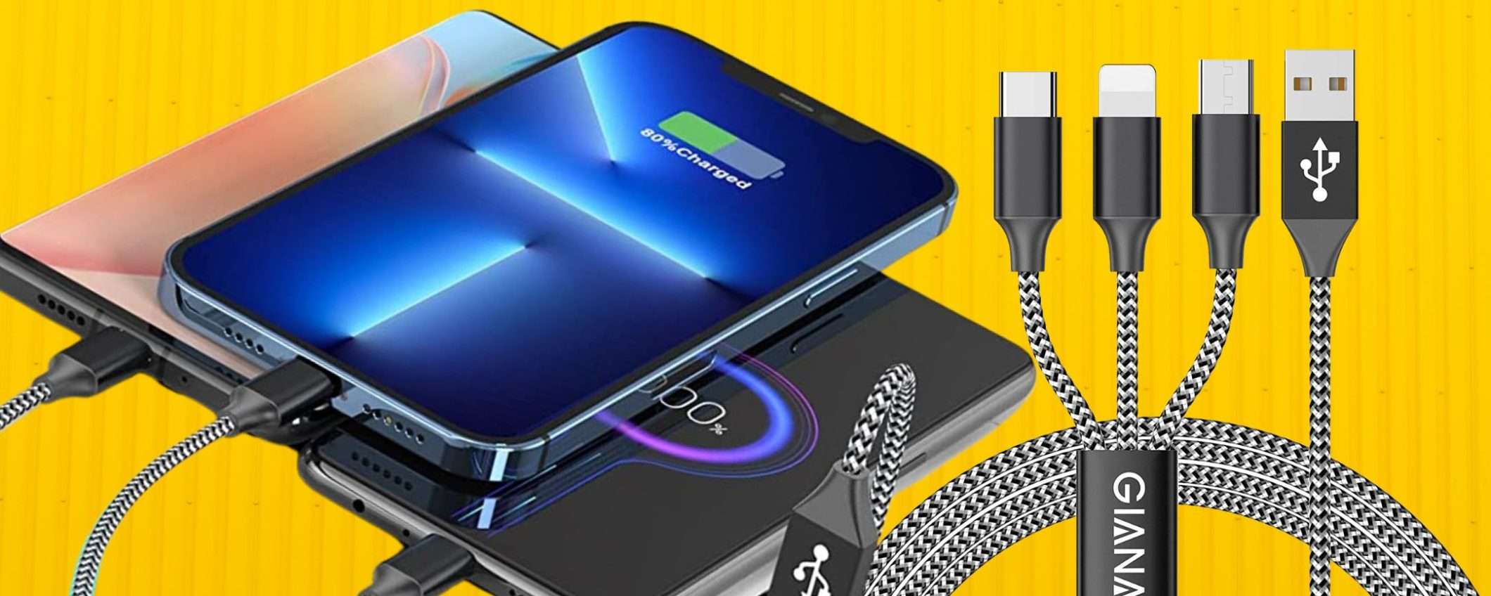 Cavo 3 in 1 (quasi) GRATIS su Amazon: bastano 3,99€, promo limitatissima Cavo 3 in 1 (quasi) GRATIS su Amazon: bastano 3,99€, promo limitatissima