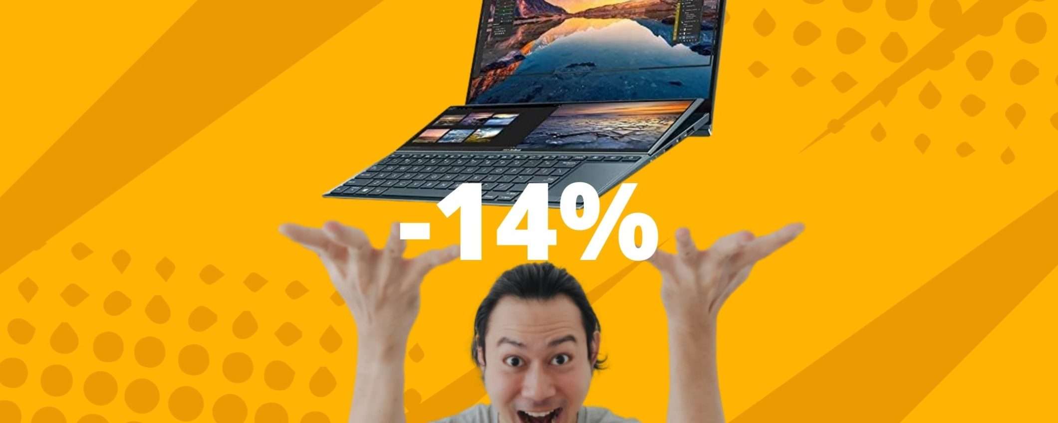 Asus Zenbook Duo 14: incredibile laptop con doppio schermo in mega sconto Asus Zenbook Duo 14: incredibile laptop con doppio schermo in mega sconto