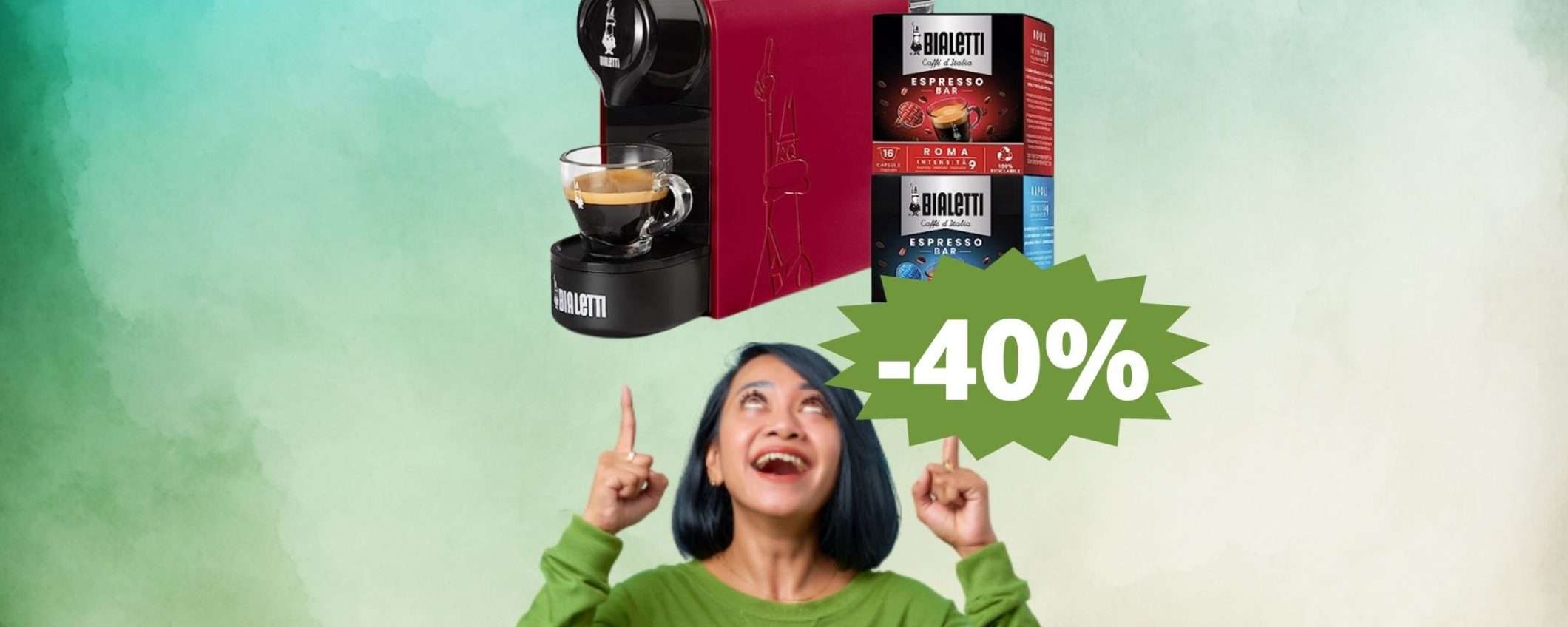 Bialetti Gioia: la macchina da caffè in super sconto + 32 capsule in regalo Bialetti Gioia: la macchina da caffè in super sconto + 32 capsule in regalo