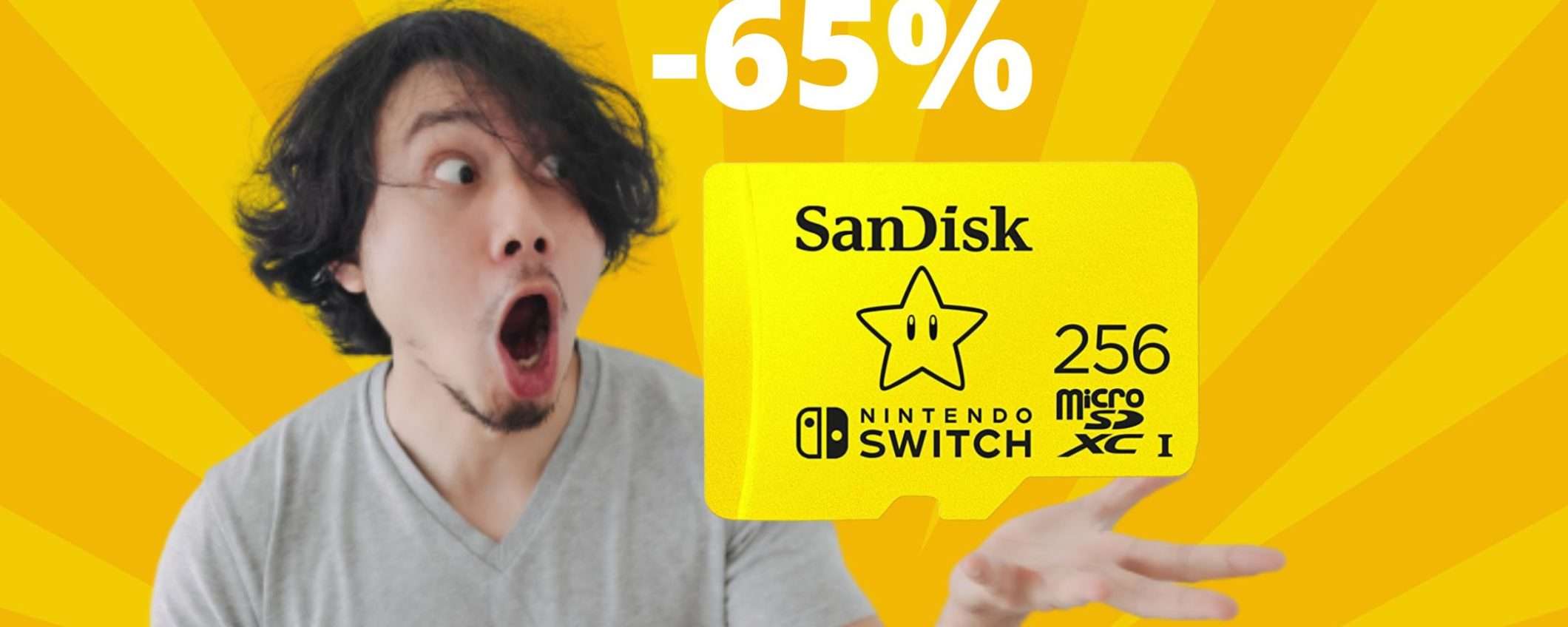 La scheda SanDisk da 256 GB per Nintendo Switch è scontata del 65% La scheda SanDisk da 256 GB per Nintendo Switch è scontata del 65%